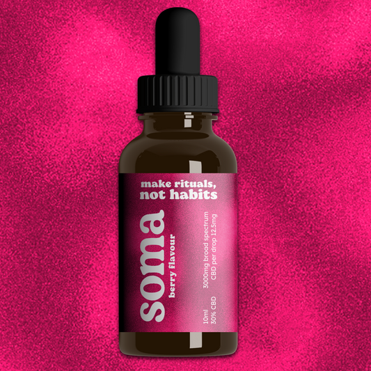 Soma CBD Berry CBD Oil 10ml bottle back label